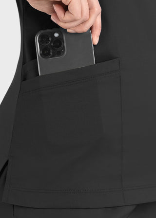 Maevn Matrix Women's Knit Panel Solid Scrub Top