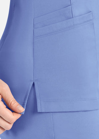 Maevn Matrix Women's Knit Panel Solid Scrub Top