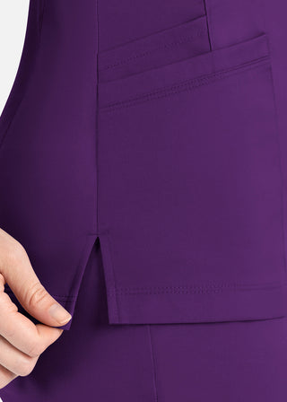 Maevn Matrix Women's Knit Panel Solid Scrub Top