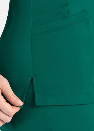 Maevn Matrix Women's Knit Panel Solid Scrub Top