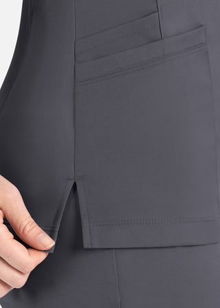 Maevn Matrix Women's Knit Panel Solid Scrub Top