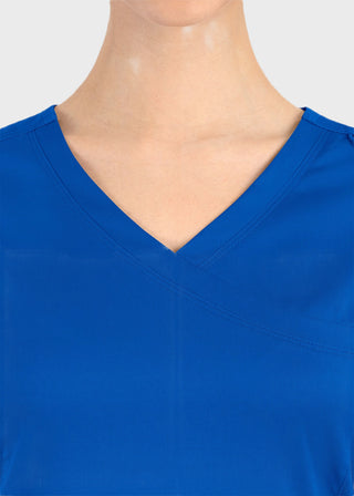 Maevn Matrix Women's Knit Panel Solid Scrub Top