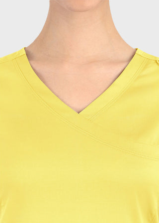 Maevn Matrix Women's Knit Panel Solid Scrub Top