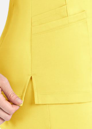 Maevn Matrix Women's Knit Panel Solid Scrub Top