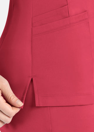 Maevn Matrix Women's Knit Panel Solid Scrub Top