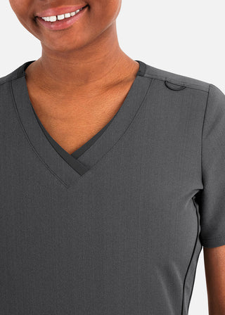 Maevn Matrix Pro Women's Contrast Double V-Neck Top