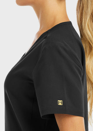 Maevn Women's Knit V-Neck Scrub Top