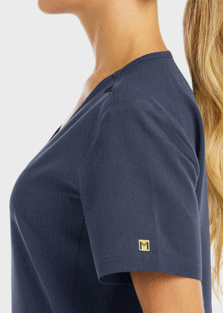 Maevn Women's Knit V-Neck Scrub Top