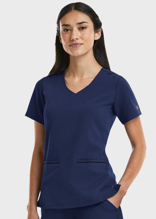 Maevn Women's Knit V-Neck Scrub Top