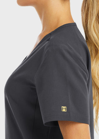 Maevn Women's Knit V-Neck Scrub Top