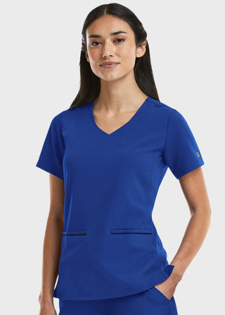 Maevn Women's Knit V-Neck Scrub Top