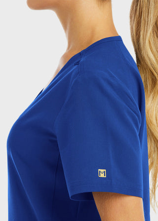 Maevn Women's Knit V-Neck Scrub Top