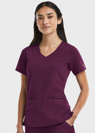 Maevn Women's Knit V-Neck Scrub Top