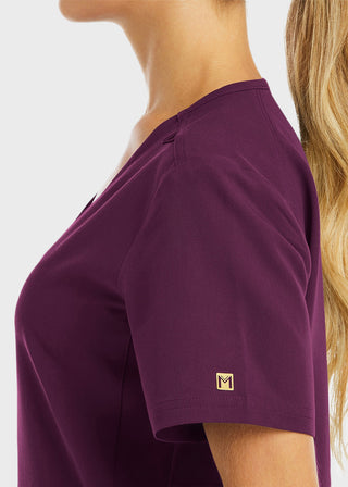 Maevn Women's Knit V-Neck Scrub Top