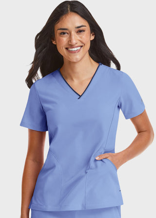 Maevn Matrix Impulse Women's Knitted Panel Mock Wrap Top