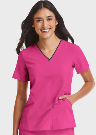 Maevn Matrix Impulse Women's Knitted Panel Mock Wrap Top