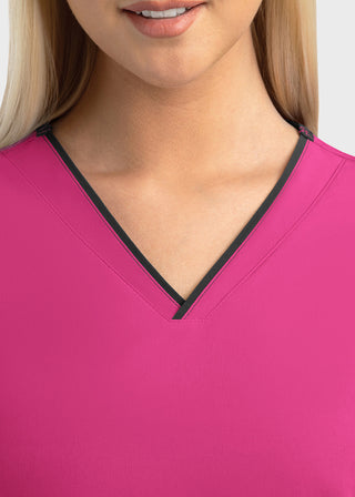 Maevn Matrix Impulse Women's Knitted Panel Mock Wrap Top