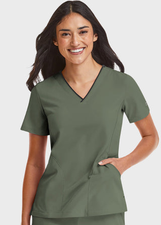 Maevn Matrix Impulse Women's Knitted Panel Mock Wrap Top