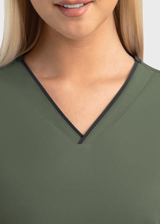 Maevn Matrix Impulse Women's Knitted Panel Mock Wrap Top