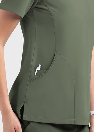 Maevn Matrix Impulse Women's Knitted Panel Mock Wrap Top