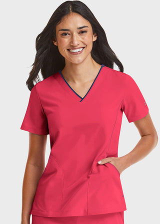 Maevn Matrix Impulse Women's Knitted Panel Mock Wrap Top