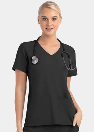 Maevn Matrix Impulse Women's Knitted Panel Mock Wrap Top