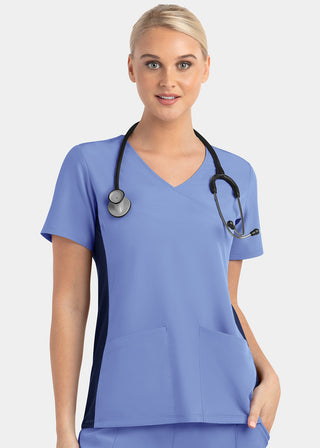 Maevn Matrix Impulse Women's Knitted Panel Mock Wrap Top