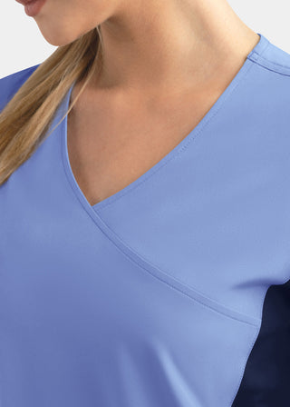 Maevn Matrix Impulse Women's Knitted Panel Mock Wrap Top