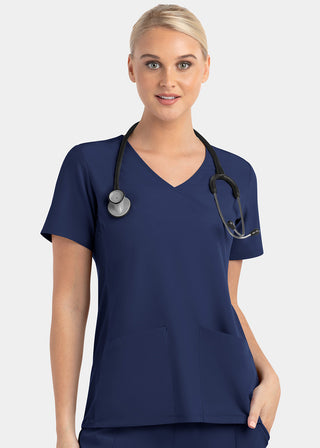 Maevn Matrix Impulse Women's Knitted Panel Mock Wrap Top