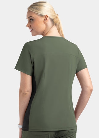 Maevn Matrix Impulse Women's Knitted Panel Mock Wrap Top