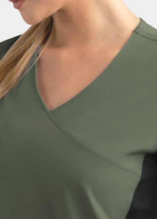 Maevn Matrix Impulse Women's Knitted Panel Mock Wrap Top