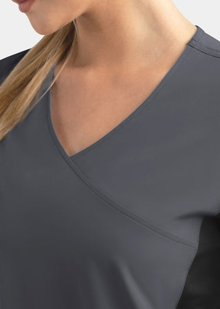 Maevn Matrix Impulse Women's Knitted Panel Mock Wrap Top