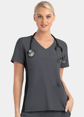 Maevn Matrix Impulse Women's Knitted Panel Mock Wrap Top