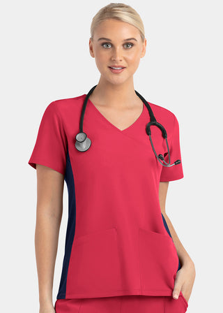 Maevn Matrix Impulse Women's Knitted Panel Mock Wrap Top