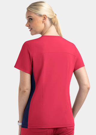 Maevn Matrix Impulse Women's Knitted Panel Mock Wrap Top