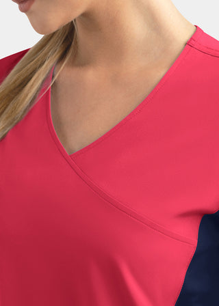 Maevn Matrix Impulse Women's Knitted Panel Mock Wrap Top