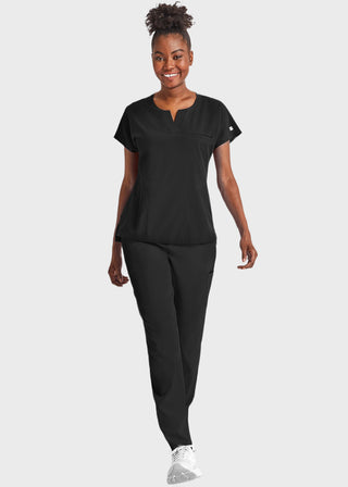 Maevn Women's Dolman Sleeve Notched Crew Neck Top