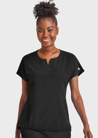 Maevn Women's Dolman Sleeve Notched Crew Neck Top