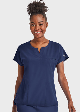Maevn Women's Dolman Sleeve Notched Crew Neck Top