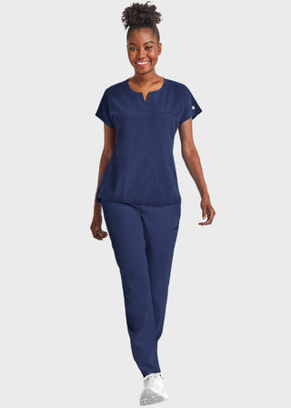 Maevn Women's Dolman Sleeve Notched Crew Neck Top