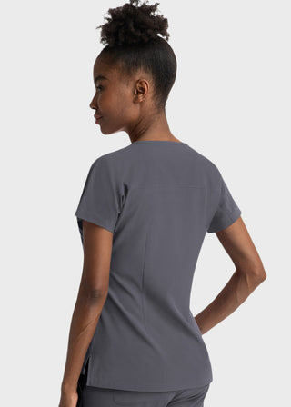 Maevn Women's Dolman Sleeve Notched Crew Neck Top