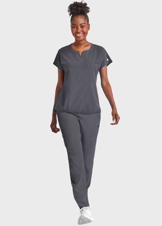 Maevn Women's Dolman Sleeve Notched Crew Neck Top