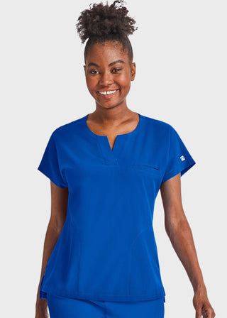 Maevn Women's Dolman Sleeve Notched Crew Neck Top