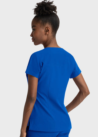 Maevn Women's Dolman Sleeve Notched Crew Neck Top