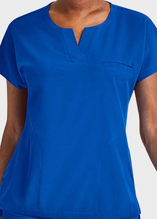 Maevn Women's Dolman Sleeve Notched Crew Neck Top