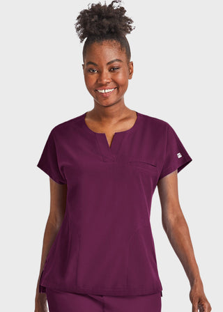 Maevn Women's Dolman Sleeve Notched Crew Neck Top