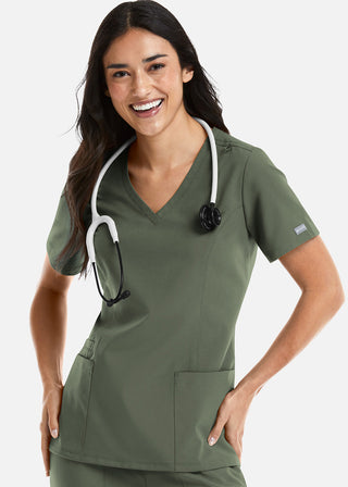 Maevn Momentum Women's Double V-Neck Scrub Top