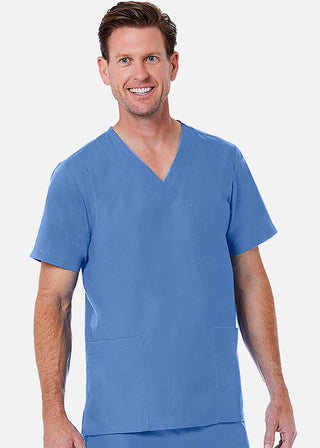 Maevn Red Panda Men's 3-Pocket V-Neck Solid Scrub Top