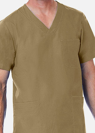Maevn Red Panda Men's 3-Pocket V-Neck Solid Scrub Top
