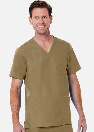 Maevn Red Panda Men's 3-Pocket V-Neck Solid Scrub Top